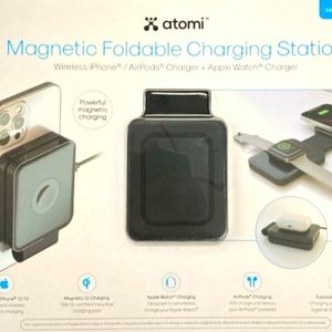 Atomi Magnetic Foldable 3-in-1 Portable Charging Station